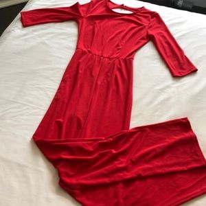 Backless red jumpsuit